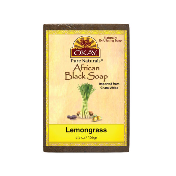 OKAY Pure Naturals AFRICAN BLACK SOAP LEMONGRASS 5.5oz