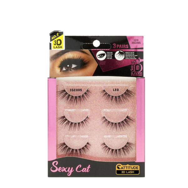 EBIN NEW YORK 3 PAIRS SEXY CAT LASHES - 3 PACK - Image 3