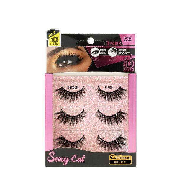 EBIN NEW YORK 3 PAIRS SEXY CAT LASHES - 3 PACK - Image 4