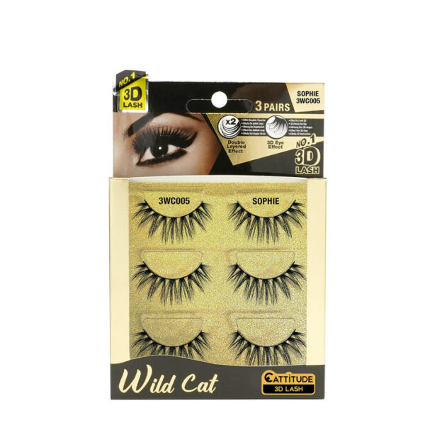 EBIN NEW YORK 3 PAIRS WILD CAT LASHES - 3 PACK - Image 2