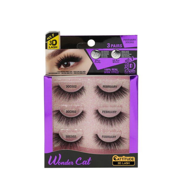 EBIN NEW YORK 3 PAIRS WONDER CAT LASHES - 3 PACK - Image 2