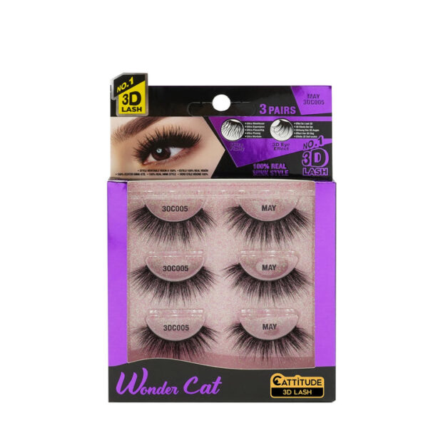 EBIN NEW YORK 3 PAIRS WONDER CAT LASHES - 3 PACK - Image 3