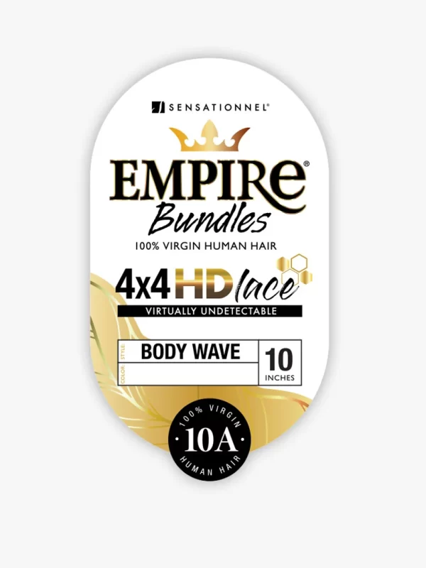 sensationnel EMPIRE BUNDLES 4×4 HD CLOSURE BODY WAVE 12" - Image 3