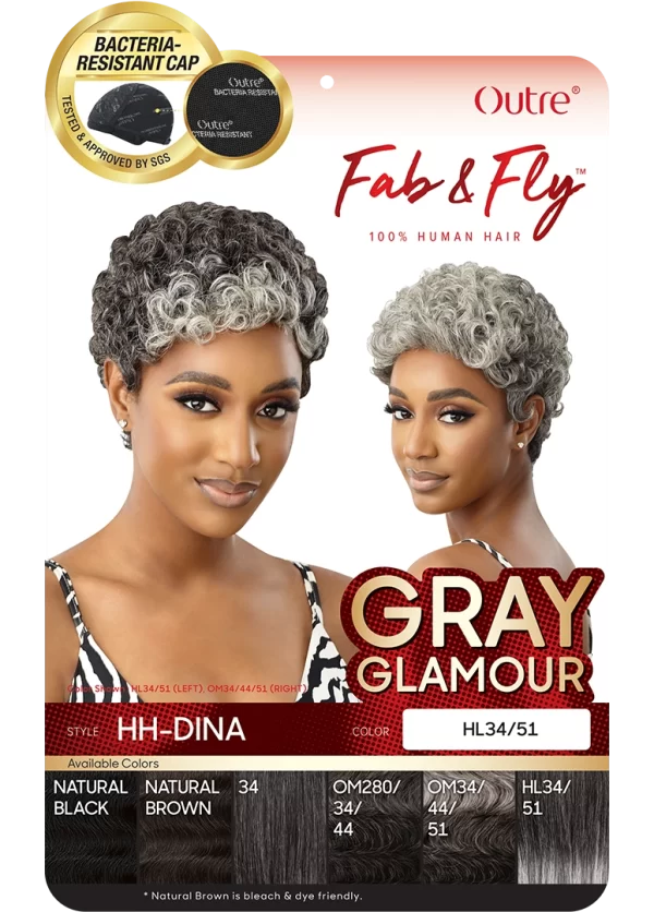 OUTRE FAB & FLY GRAY GLAMOUR HUMAN HAIR FULL WIG - HH-Dina - Image 6