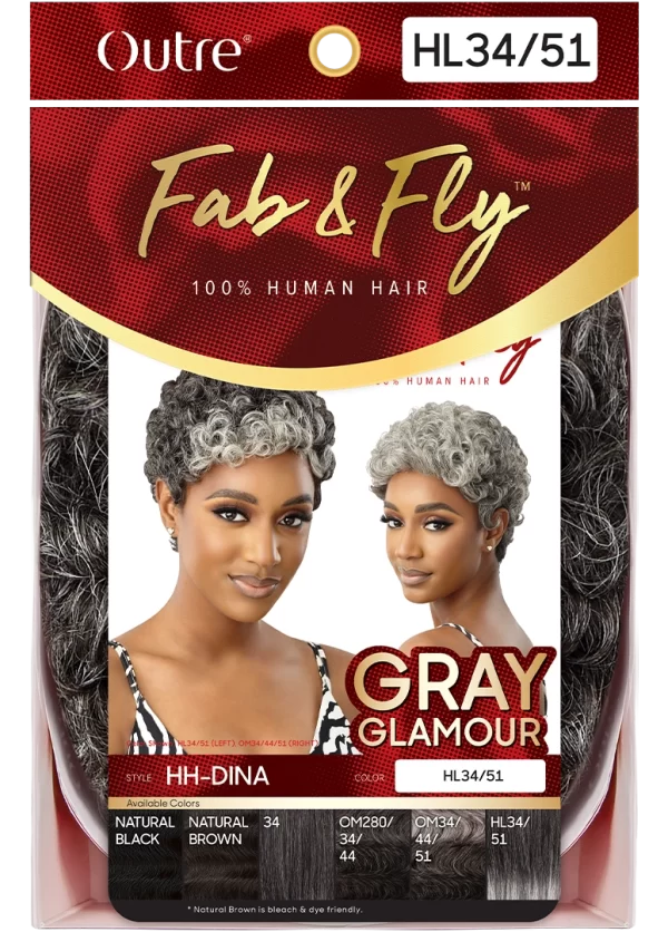 OUTRE FAB & FLY GRAY GLAMOUR HUMAN HAIR FULL WIG - HH-Dina - Image 7