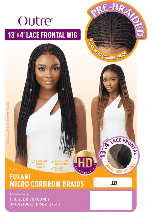 OUTRE 13X4 LACE FRONT WIG - FULANI MICRO CORNROW BRAIDS - Image 6