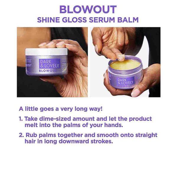 DARK & LOVELY  Blowout Shine Gloss Styling Serum Balm 3.38oz - Image 2