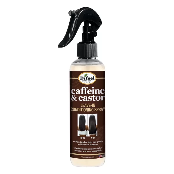 DIFEEL CAFFEINE & CASTOR LEAVE-IN CONDITIONING SPRAY 6 OZ