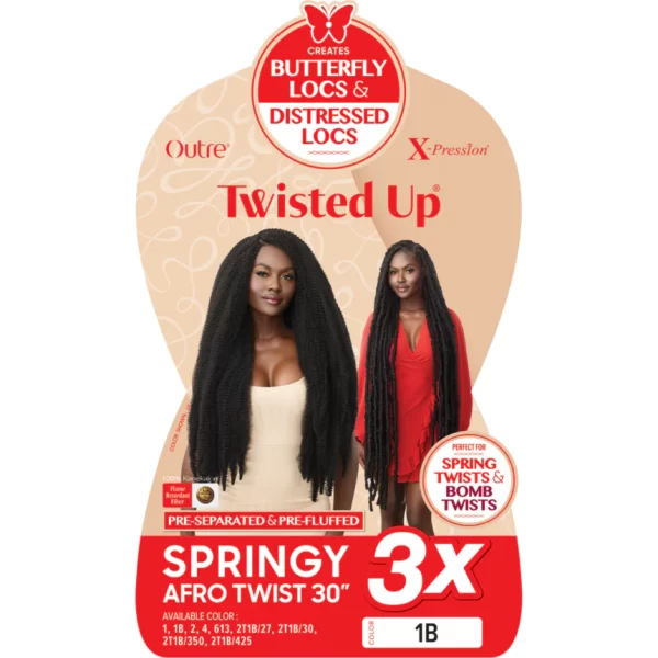 OUTRE X-PRESSION TWISTED UP CROCHET BRAID - 3X SPRINGY AFRO TWIST 30" - Image 3