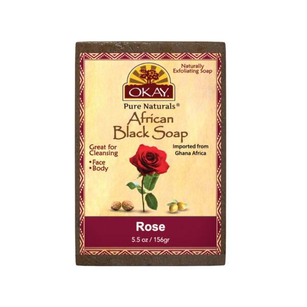 OKAY Pure Naturals AFRICAN BLACK SOAP ROSE 5.5oz