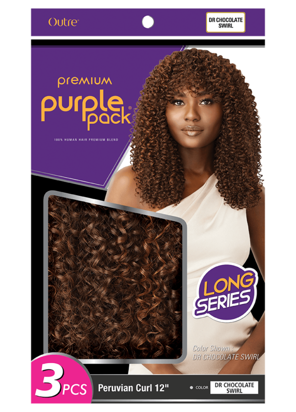 OUTRE PURPLE PACK LONG 3PCS-Peruvian Curl 12" - Image 5