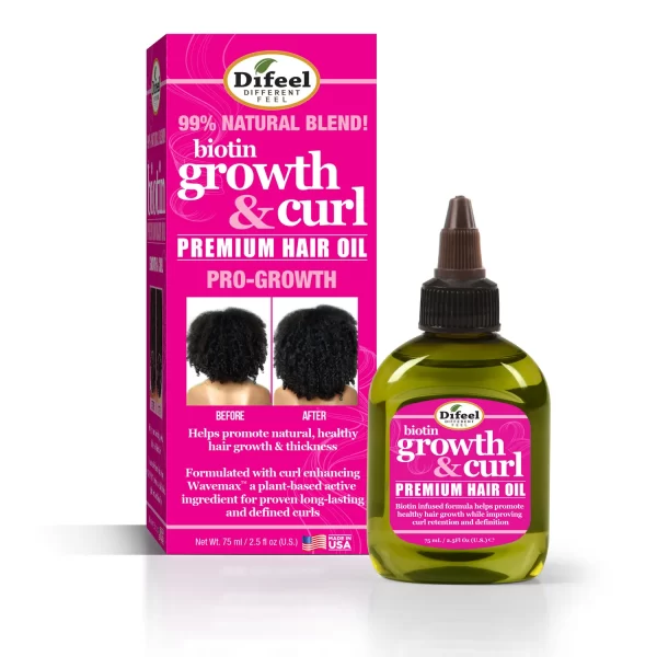 DIFEEL GROWTH AND CURL BIOTIN PREMIUM HAIR OIL 2.5 OZ