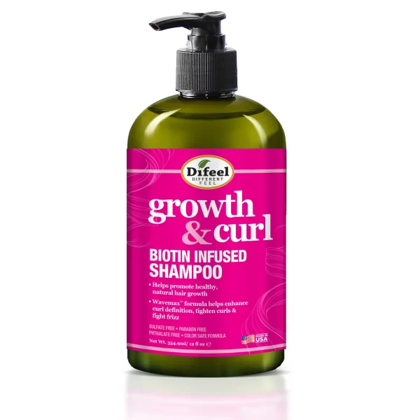 DIFEEL GROWTH AND CURL BIOTIN SHAMPOO 12 OZ