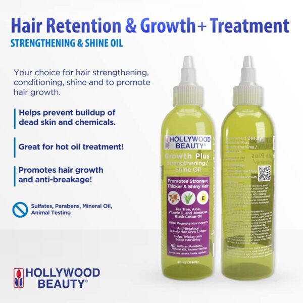 Hollywood Beauty Growth Plus Strengthening & Shine Oil 4oz - Image 2