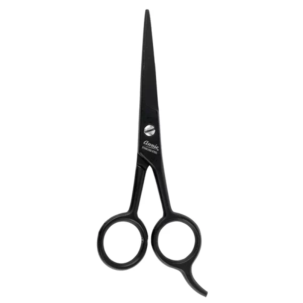 Annie Stainless Steel Straight Hair Shears 5.5 Inch Black - Image 2