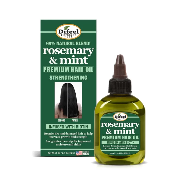 DIFEEL ROSEMARY AND MINT PREMIUM HAIR OIL WITH BIOTIN 2.5 OZ - Image 2