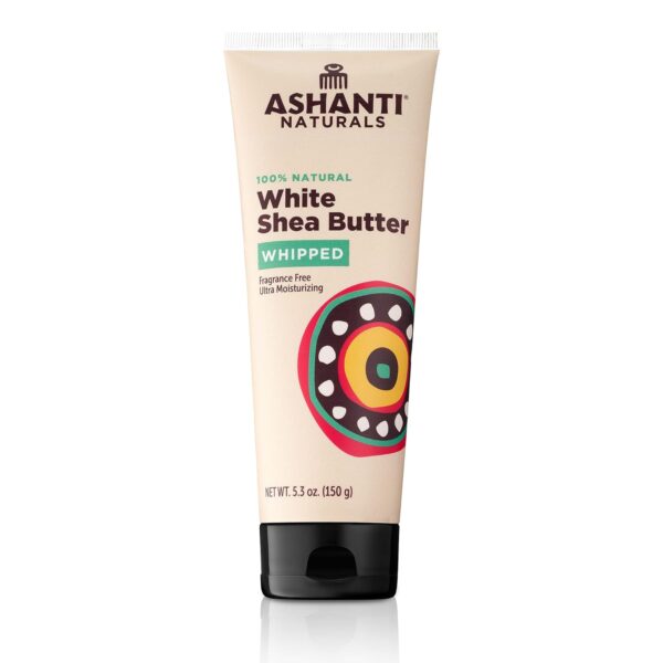 ASHANTI NATURALS -100% CREAMY AFRICAN WHIPPED WHITE SHEA BUTTER TUBE 5.3OZ