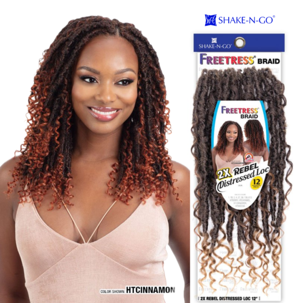 SHAKE-N-GO FREETRESS BRAID 2X REBEL DISTRESSED LOC 12"