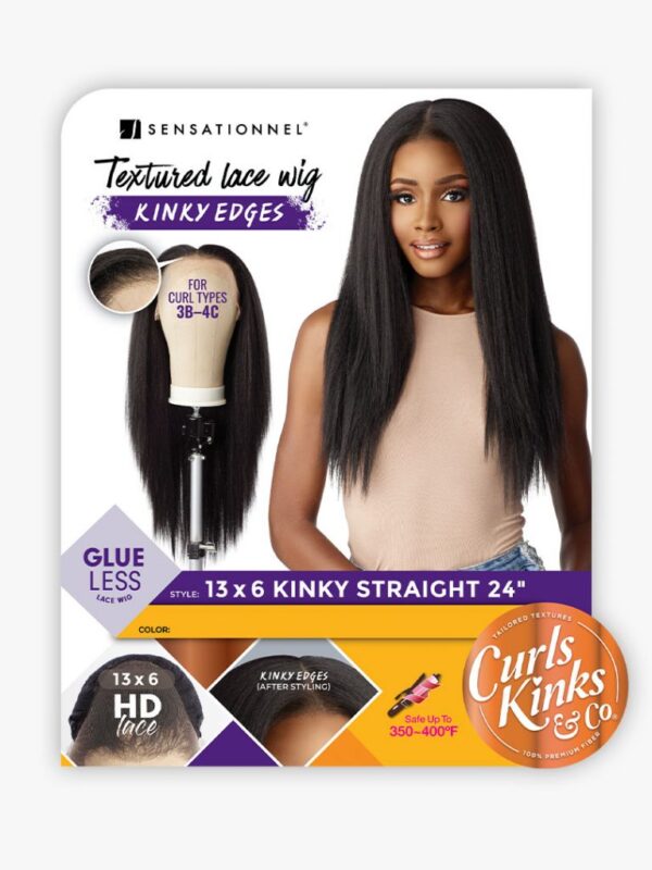 SENSATIONNEL CURLS KINKS & CO LACE WIG - KINKY EDGES 13X6 KINKY STRAIGHT 24″ - Image 7