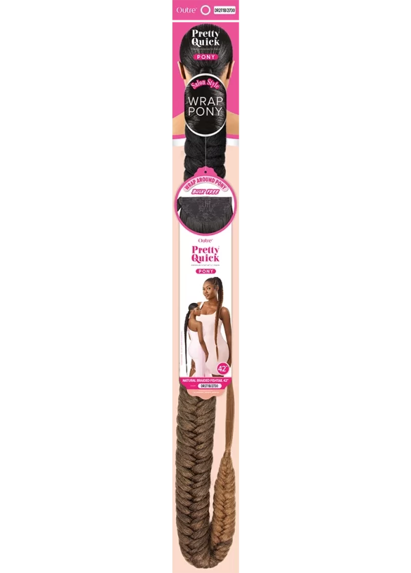 OUTRE PRETTY QUICK - WRAP PONY - NATURAL BRAIDED FISHTAIL 42" - Image 3