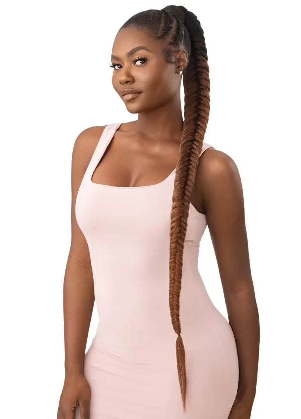 OUTRE PRETTY QUICK - WRAP PONY - NATURAL BRAIDED FISHTAIL 42" - Image 6