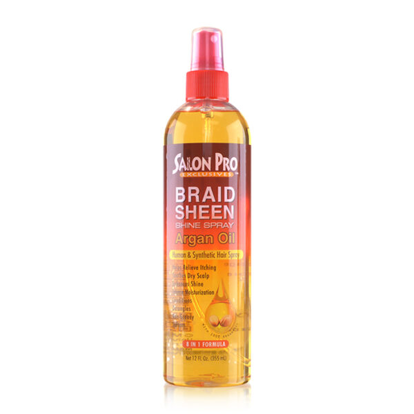 SALON PRO EXCLUSIVES BRAID SHEEN SHINE SPRAY ARGAN OIL 12OZ