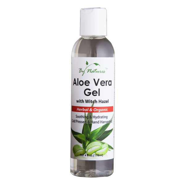 BY NATURES ALOE VERA GEL WITH WITCH HAZEL 6oz