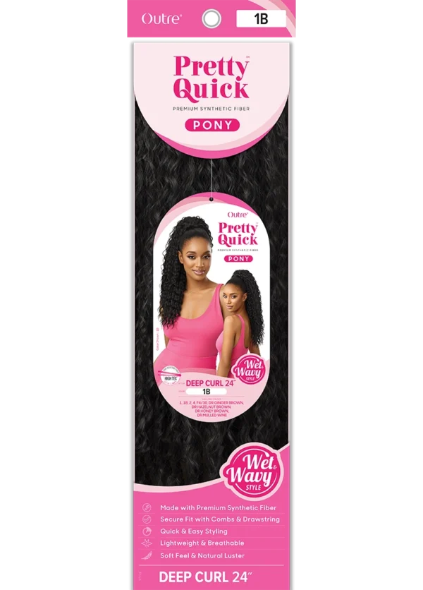 OUTRE DRAWSTRING PONYTAILS PRETTY QUICK - PONY W&W - PONY DEEP CURL 24" - Image 2