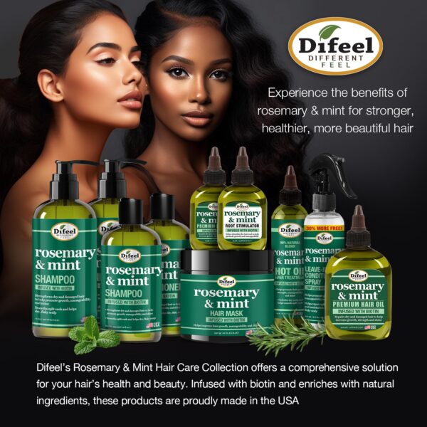 DIFEEL ROSEMARY AND MINT PREMIUM HAIR OIL - 12 OZ - Image 8