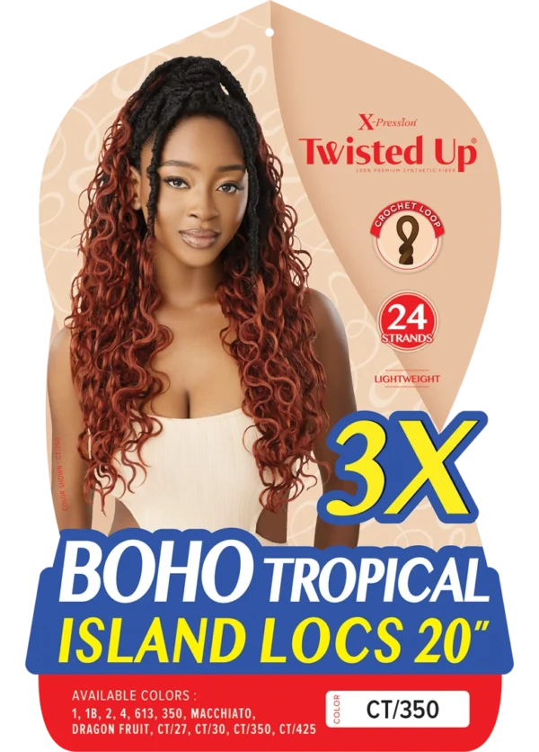 OUTRE X-PRESSION - TWISTED UP CROCHET BRAID BOHO TROPICAL ISLAND LOCS 20 3X - Image 3