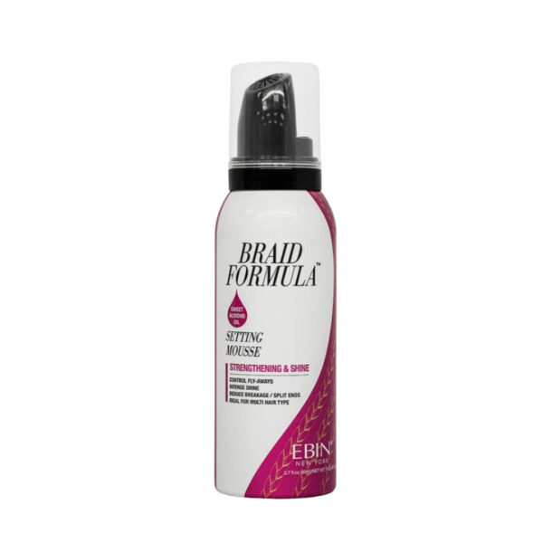 EBIN NEW YORK BRAID FORMULA SETTING MOUSSE 2.7OZ - SMOOTHING & SHINE (SWEET ALMOND) - Image 6