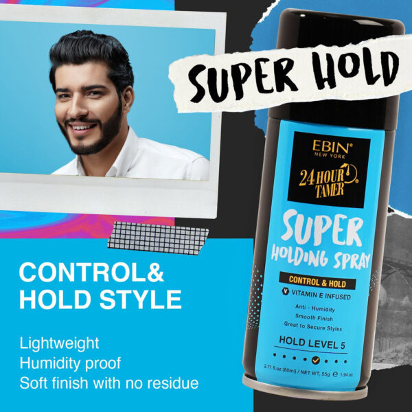 EBIN NEW YORK 24 HOUR TAMER SUPER HOLDING SPRAY 2.7OZ (80ML) - CONTROL & HOLD - Image 6