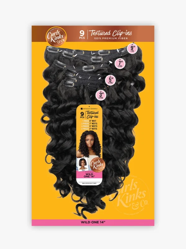 Sensationnel Curls Kinks & Co Hair Textured Clip-In 9 Pcs WILD ONE 14" - Image 6