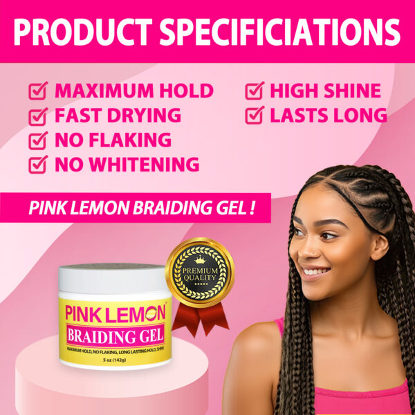 BELLATIQUE PINK LEMON BRAIDING GEL - 5 OZ - Image 3