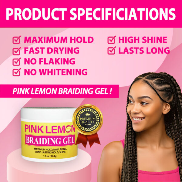 BELLATIQUE PINK LEMON BRAIDING GEL - 10 OZ - Image 3