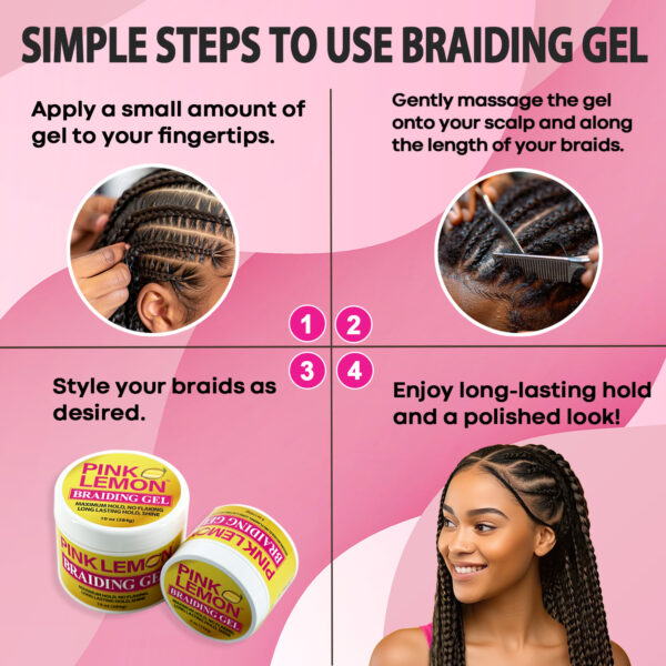 BELLATIQUE PINK LEMON BRAIDING GEL - 15 OZ - Image 2