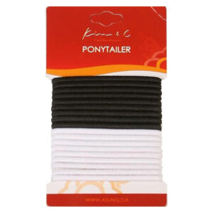 KIM & C Ponytail Holders 18pcs - Black & White