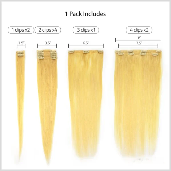 Hair Couture 9pcs PureClip Cream 18" - Image 7