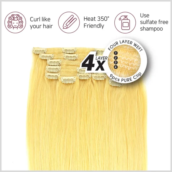 Hair Couture 9pcs PureClip Cream 18" - Image 6