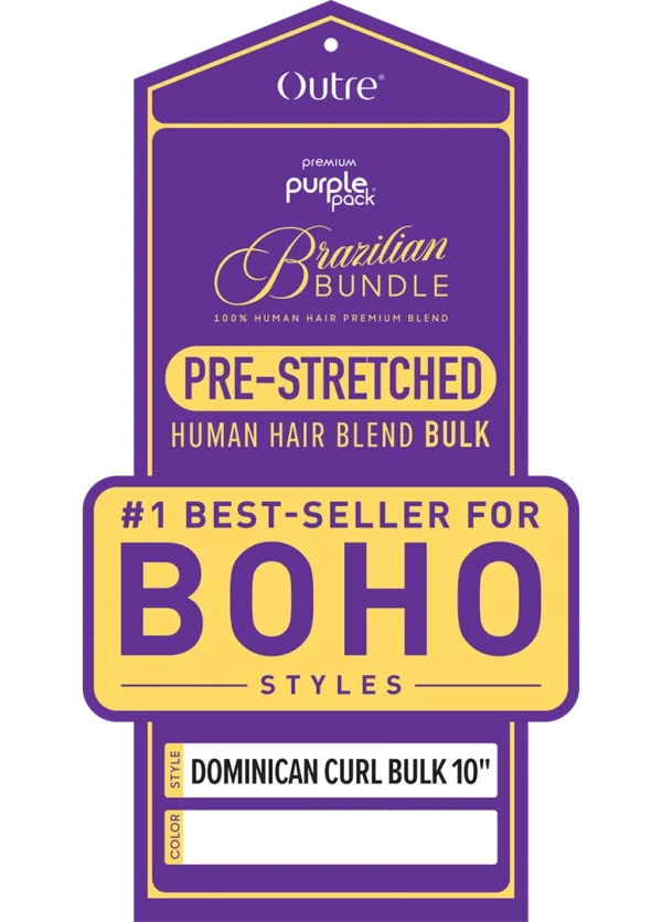 OUTRE PURPLE PACK BRAZILIAN - PRESTRETCHED DOMINICAN CURL BULK 10" - Image 3