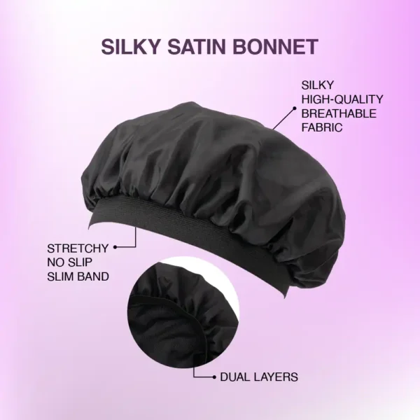 RED BY KISS Satin Sleep Cap - Black - Image 6