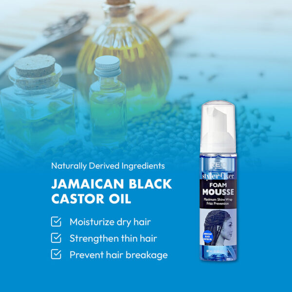 RED BY KISS Styler Fixer Foam Mousse Jamaican Black Castor Oil 2.95 oz - Image 2