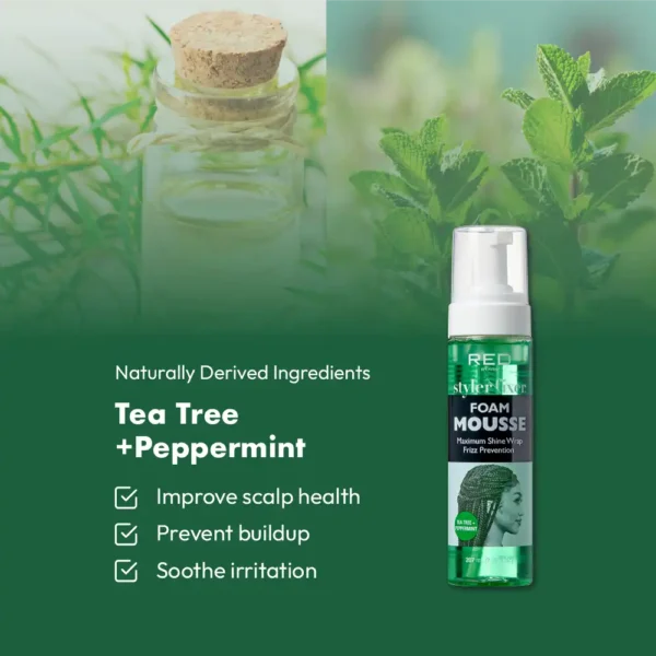 RED BY KISS Styler Fixer Foam Mousse Tea Tree Oil & Peppermint - Image 3