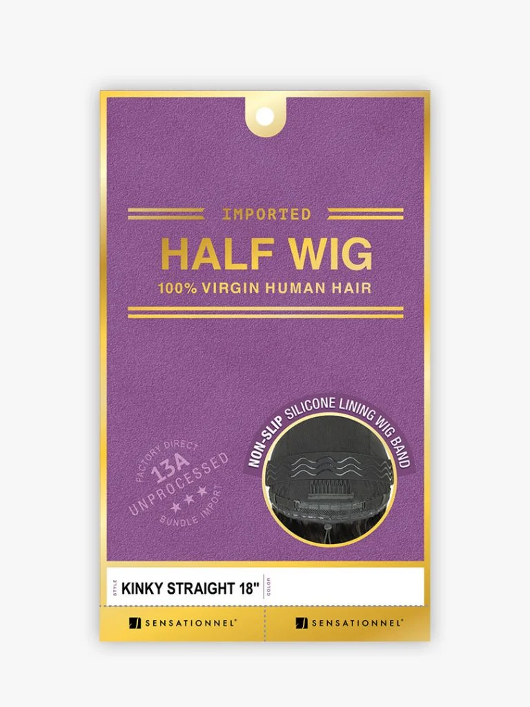 SENSATIONNEL HALF WIG 13A KINKY STRAIGHT 18″ - Image 2